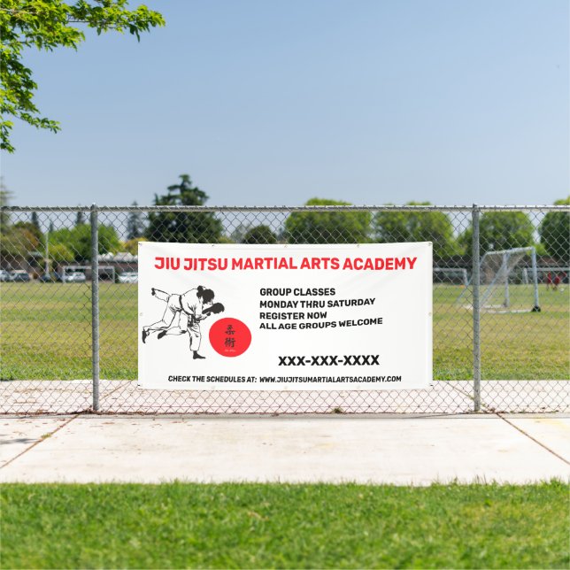 Personalise Jiu Jitsu Martial Arts School Business Banner (Insitu)