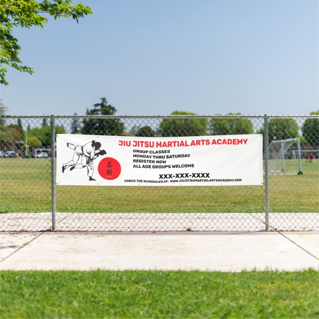 Personalise Jiu Jitsu Martial Arts School Business Banner (Insitu)