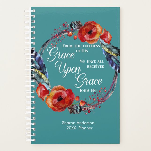 Personalise John 1:16 Grace Upon Grace 2022 Planner (Front)