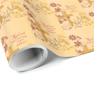 Personalise, Jubilee Anniversary Nun Cross, Swirls Wrapping Paper