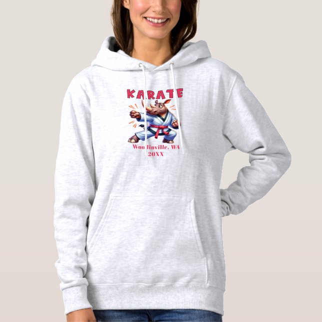 Personalise Karate Practitioner Location Date Name Hoodie (Front)