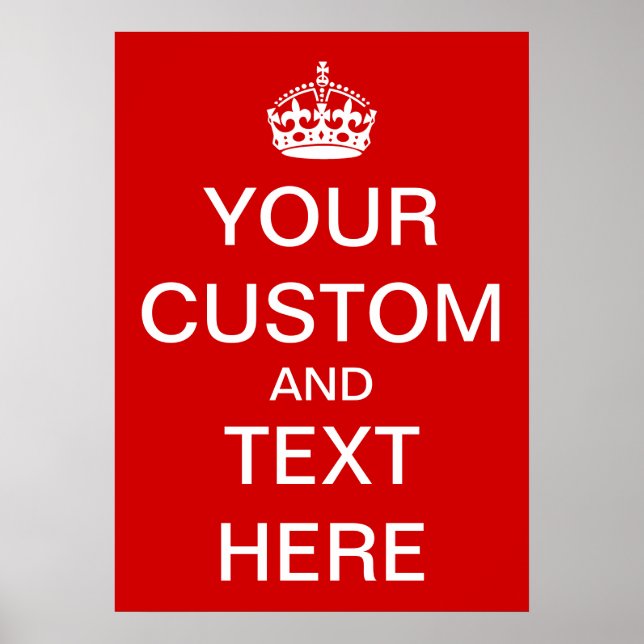 Personalise Keep Calm and Carry On Poster (Front)