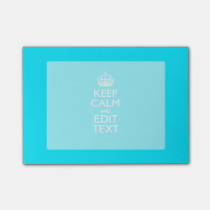Personalise Keep Calm Your Text Turquoise Blue Post-it Notes