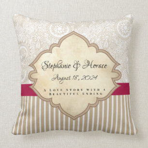 Personalise Keepsake Couples Wedding Cushion