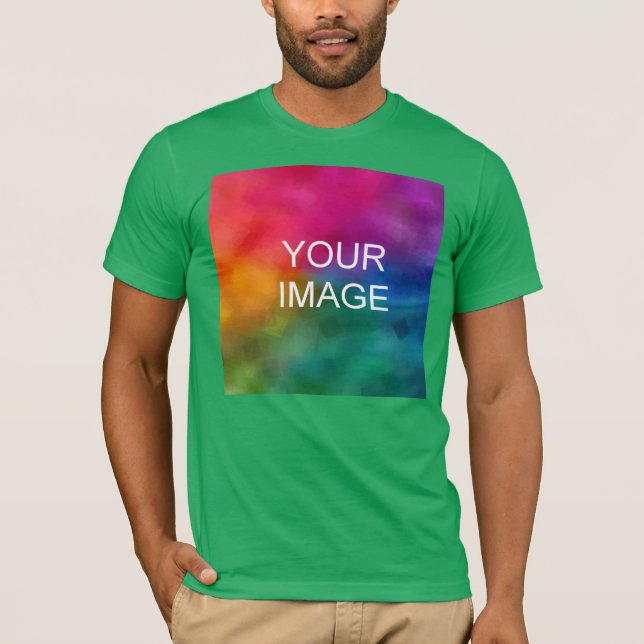 Personalise Kelly Green Colour Template Add Image T-Shirt (Front)
