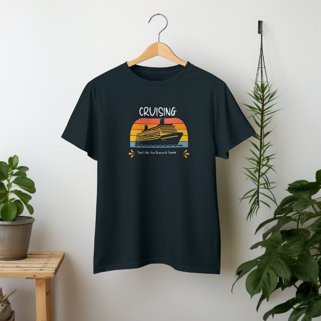 Personalise  Kids Black Cruise Ship Family T-Shirt (Creator Uploaded)