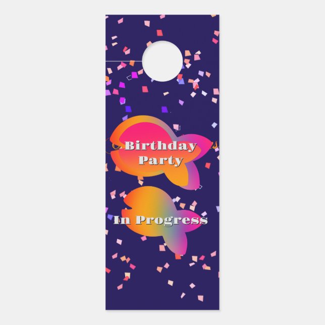 Personalise Kids Name Birthday Party Fish  Door Hanger (Front)