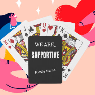 Personalise  “Kind” & Family Name B&W Game Night Playing Cards