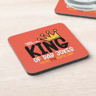 Personalise King of Dad Jokes Coaster