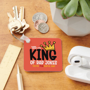 Personalise King of Dad Jokes Key Ring
