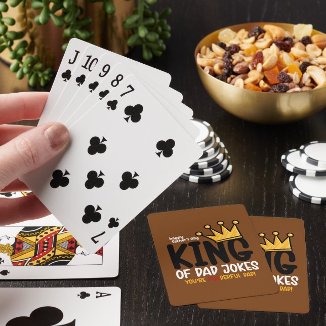 Personalise King of Dad Jokes Playing Cards (In Situ)
