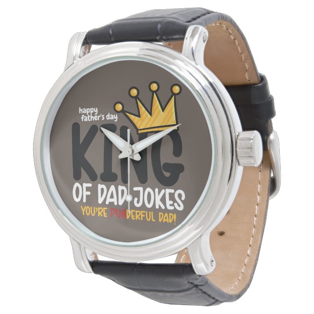 Personalise King of Dad Jokes Watch (Angled)