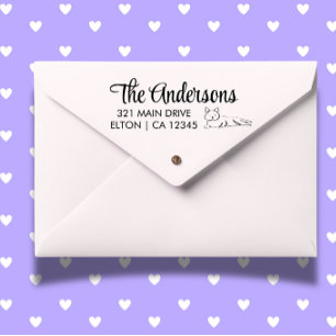 Personalise Kitten Return Address Rubber Stamp