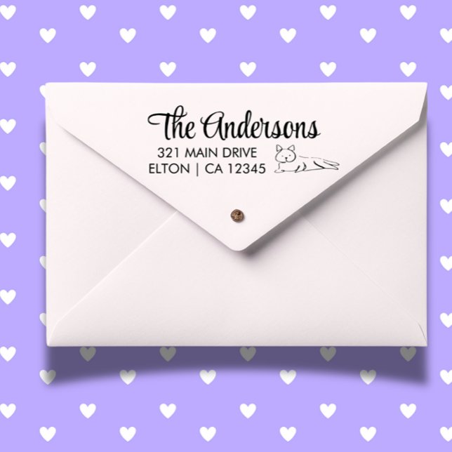 Personalise Kitten Return Address  Rubber Stamp (Create heartfelt mail with a personalized kitten return address rubber stamp.)