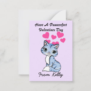 Personalise Kitten Valentines Day Cards for Kids