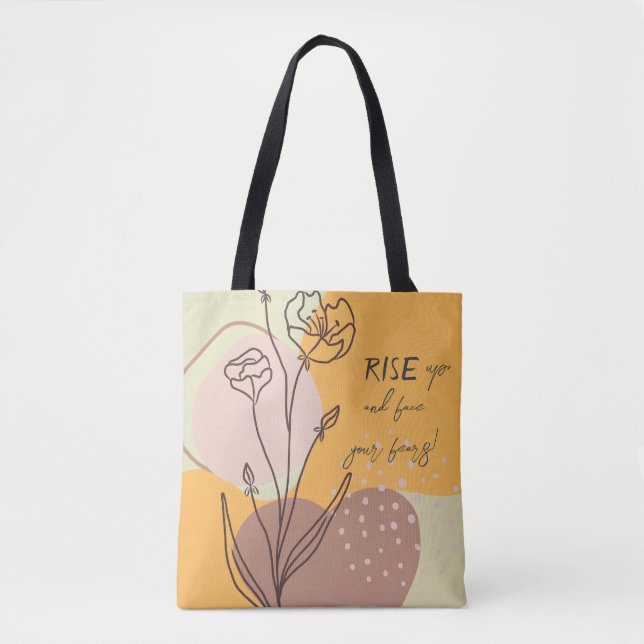Personalise l Positive Encouragement l Floral, Tote Bag (Front)