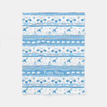 Personalise Labrador Guide Dog Tale Pattern Blue