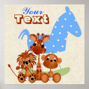 Personalise Large Canvas Jungle Babies Poster