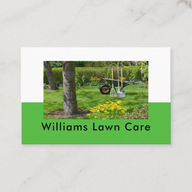 Personalise Lawn Care Mowing Garden 100 Business Card (Front)