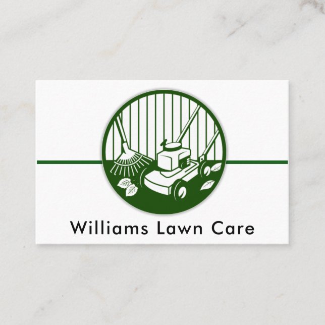 Personalise Lawn Care Mowing Garden 100 Business Card (Front)