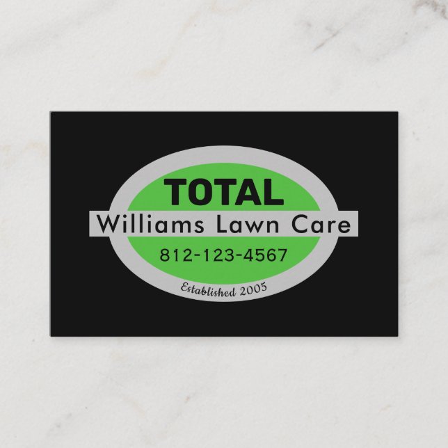 Personalise Lawn Care Mowing Garden 100 Business Card (Front)
