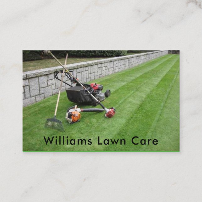 Personalise Lawn Care Mowing Garden 100 Business Card (Front)