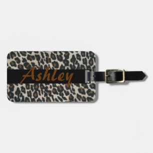 Personalise Leopard Print Band Luggage Tag