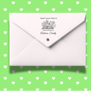 Personalise Library Return Address Rubber Stamp