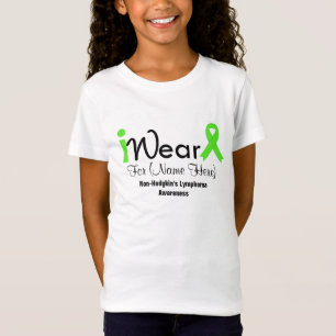 Personalise Lime Green Non-Hodgkin's Lymphoma T-Shirt