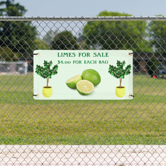Personalise Limes For Sale Fruit Stand Banner (Insitu)