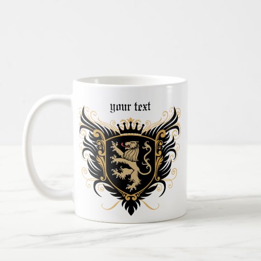 Personalise Lion Crest Coffee Mug