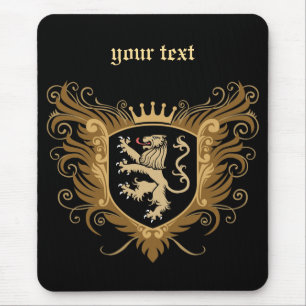 Personalise Lion Crest [dark] Mouse Mat