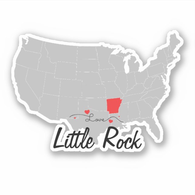 Personalise - Little Rock, Arkansas Map US  (Front)