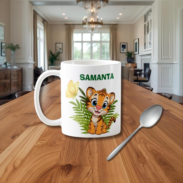  Personalise Little Tiger & Butterfly Classic Mug (Creator Uploaded)