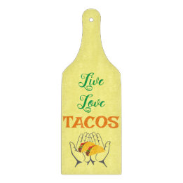 Personalise Live Love Tacos by the Handfull Cutting Board