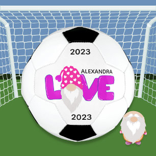 Personalise Love Gnome Heart Pink  Purple  Football