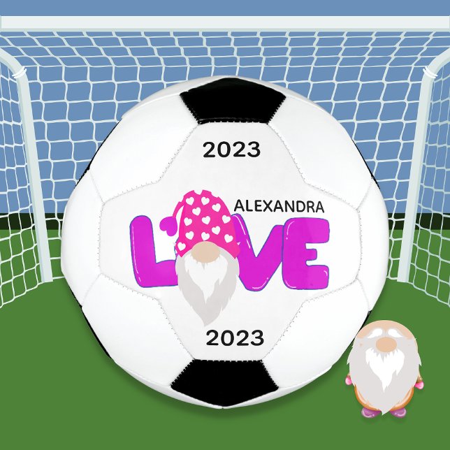Personalise Love Gnome Heart Pink  Purple  Football (Creator Uploaded)