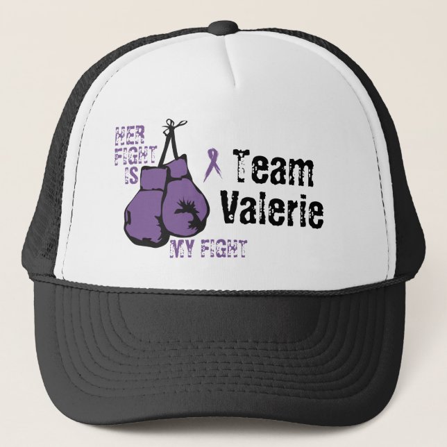 Personalise Lupus Support Her Fight is Mine Boxing Trucker Hat (Front)