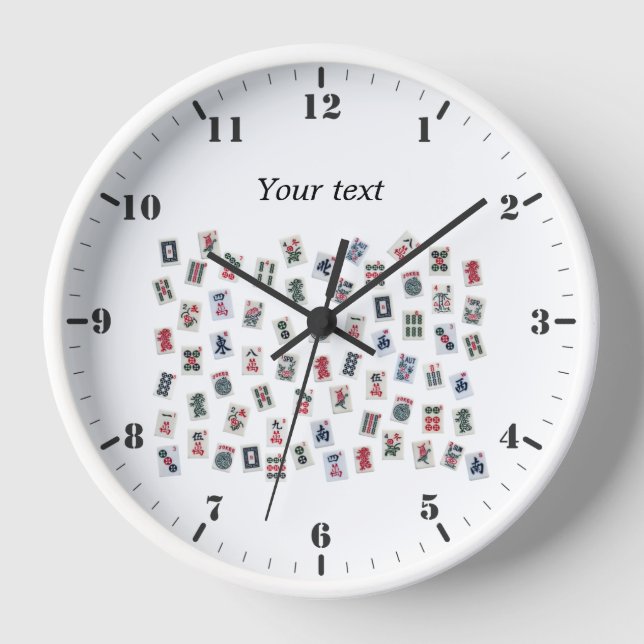 Personalise MahJongg game symbols tiles  Clock (Front)