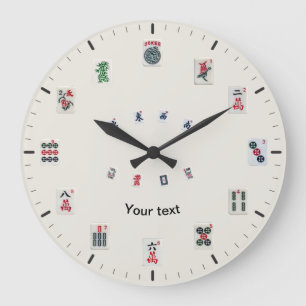 Personalise MahJongg tiles design Large Clock