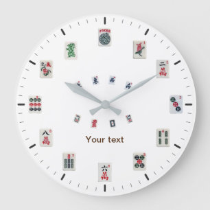 Personalise MahJongg tiles design with dials Large Clock