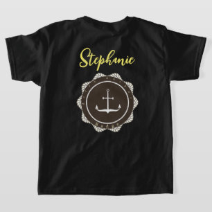 Personalise Marine Retro Anchor and Badge T-Shirt