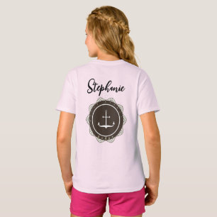 Personalise Marine Retro Anchor and Badge  T-Shirt