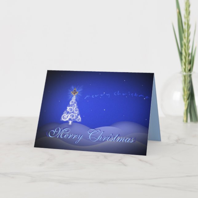 Personalise Masonic Christmas Greetings Holiday Card (Front)