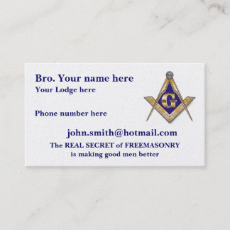 Personalise Masonic & Shriners Emblem Business Card