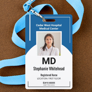 Personalise Medical Employee Photo ID Royal Blue Badge