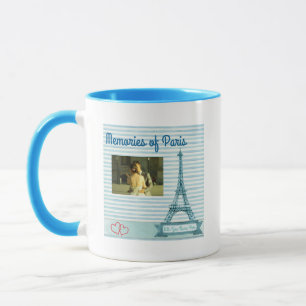 Personalise Memories of Paris With You Photo Name Mug