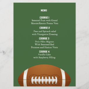 Personalise Menu cards Sports Party football theme