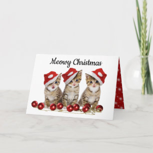 Personalise Meowy Christmas Card for Cat Lovers