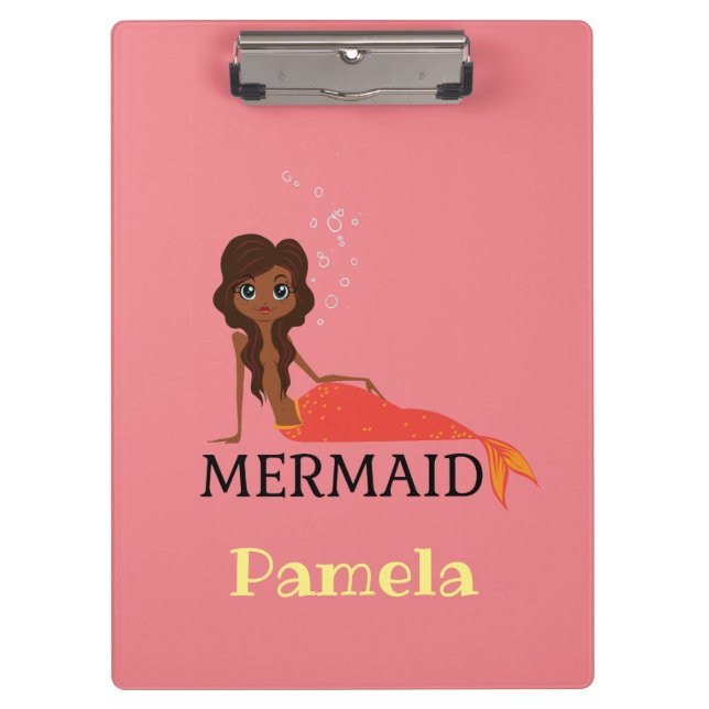 Personalise Mermaid Design Clipboard (Front)